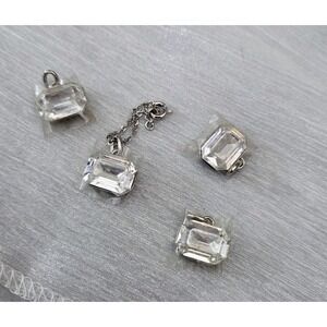 4 SWAROVSKI  ®  Crystallized Stones Pendants NWT Faceted Crystal Charms Jewelry